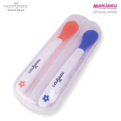 MOMMYMORA HEAT SENSING SPOON ORANGE + BLUE