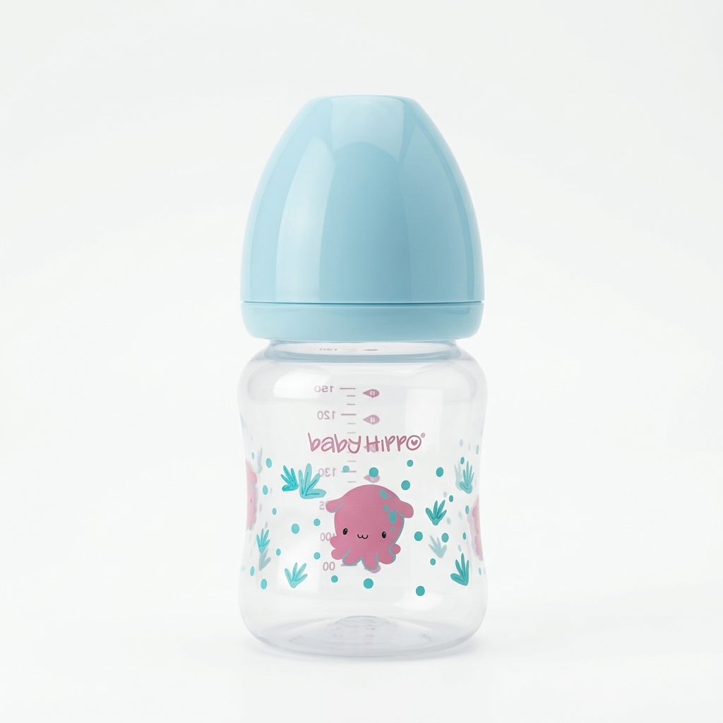BABY HIPPO WIDE NECK FEEDING BOTTLE