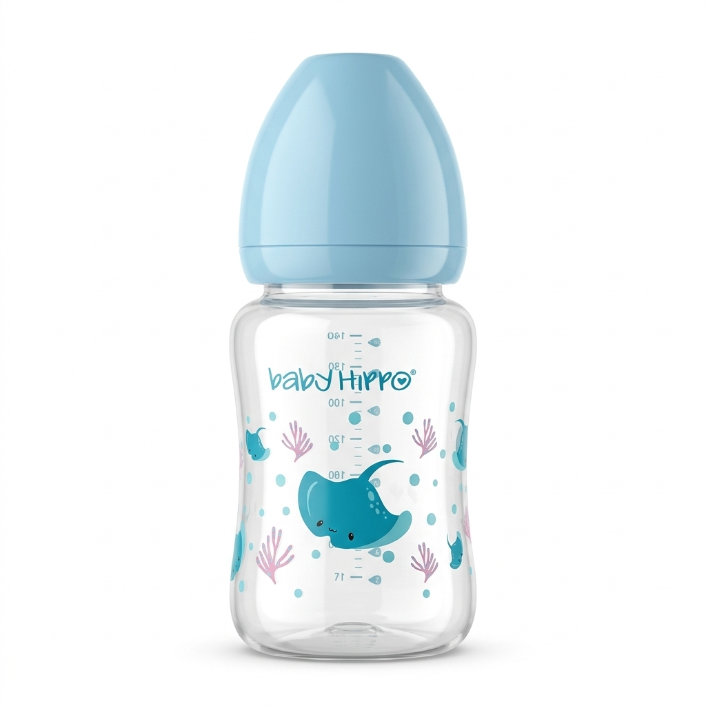 BABY HIPPO WIDE NECK FEEDING BOTTLE