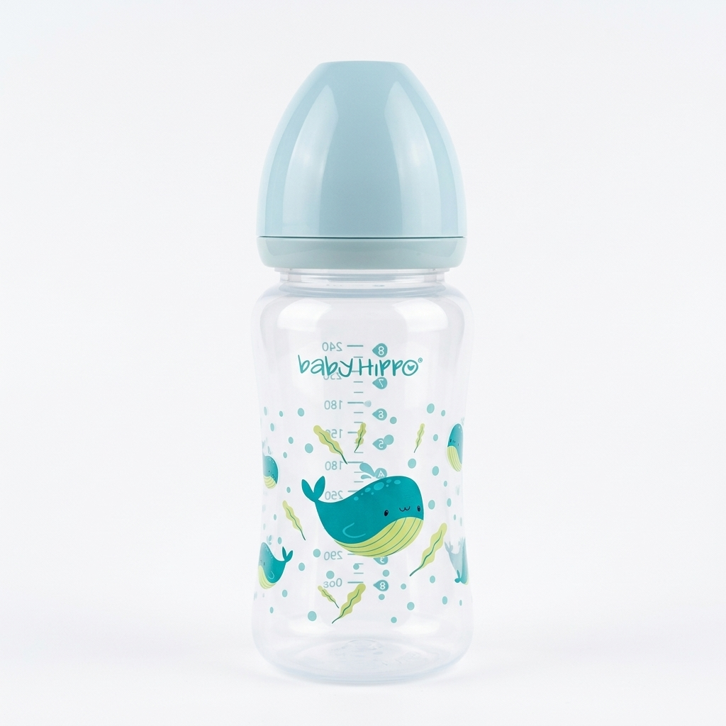 BABY HIPPO WIDE NECK FEEDING BOTTLE