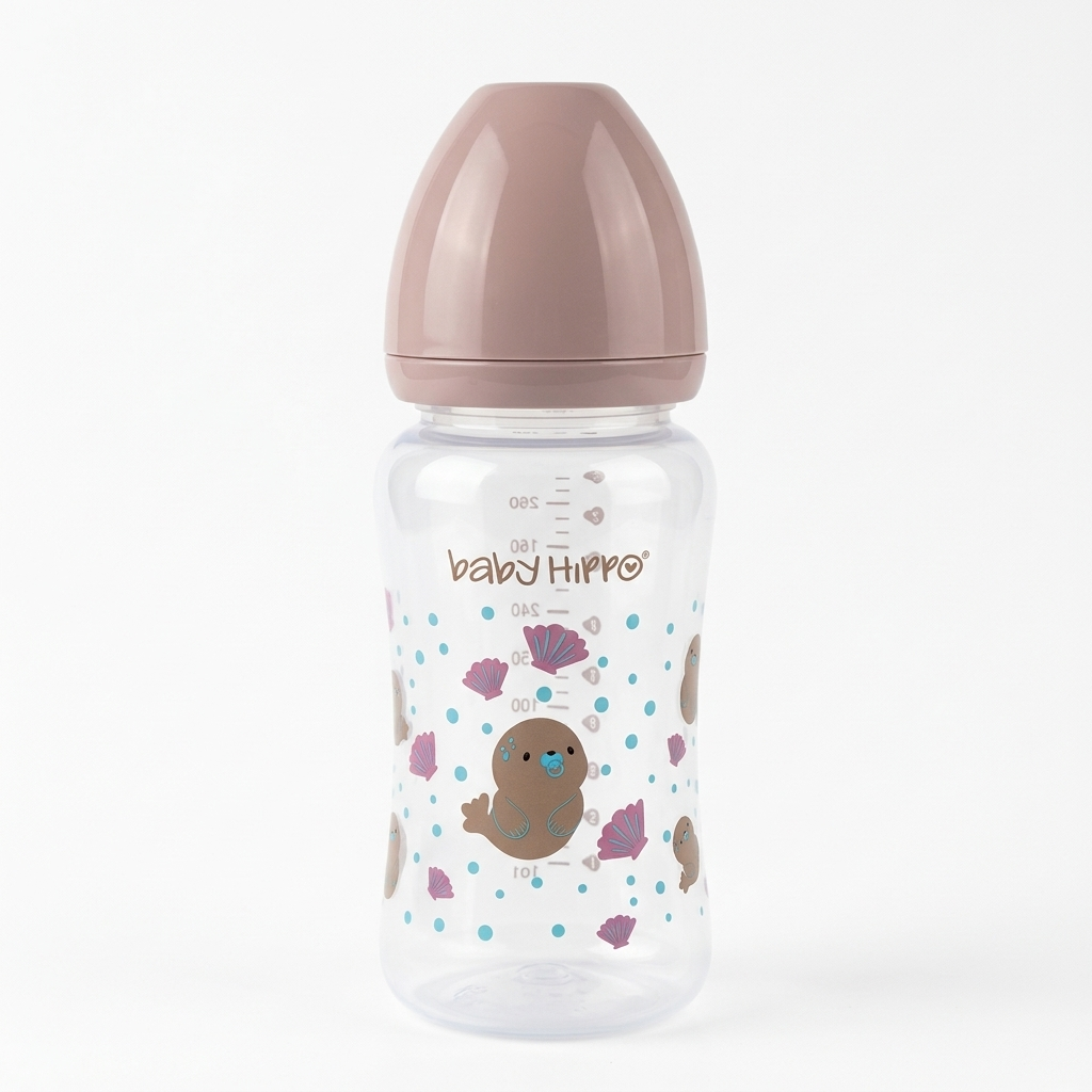 BABY HIPPO WIDE NECK FEEDING BOTTLE