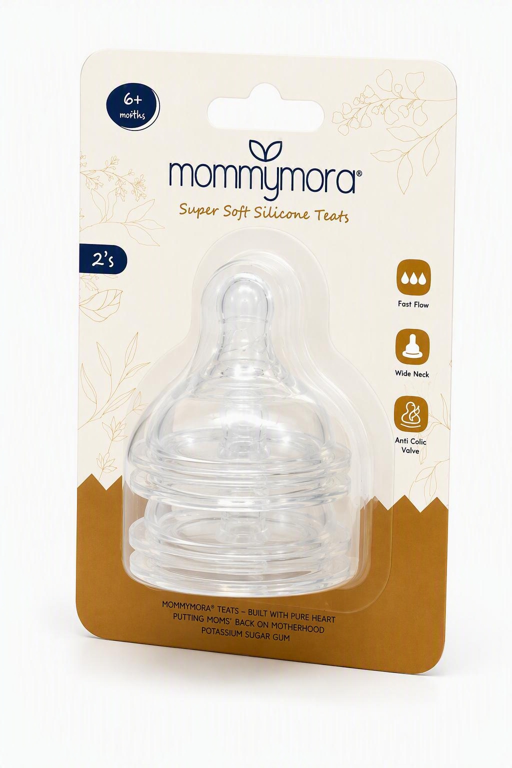 MOMMYMORA SILICONE WIDE NECK SOFT TEAT 2PCS