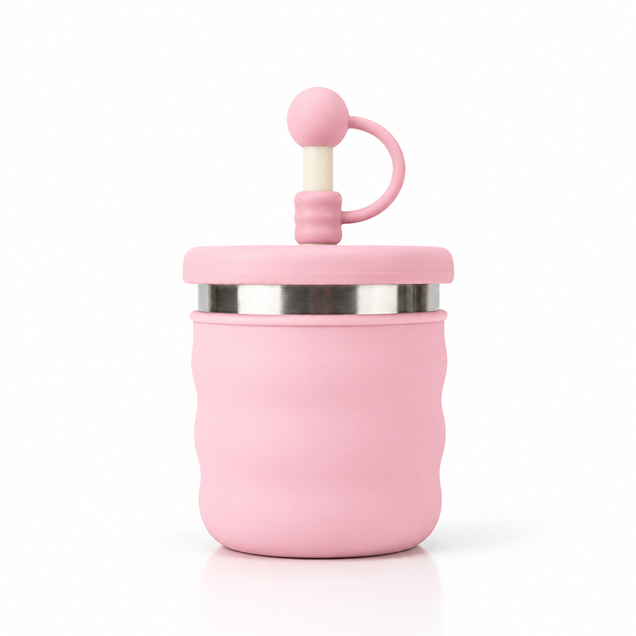 MOMMYMORA SILICONE AND STAINLESS STEEL BABY CUP WITH SILICONE STRAW