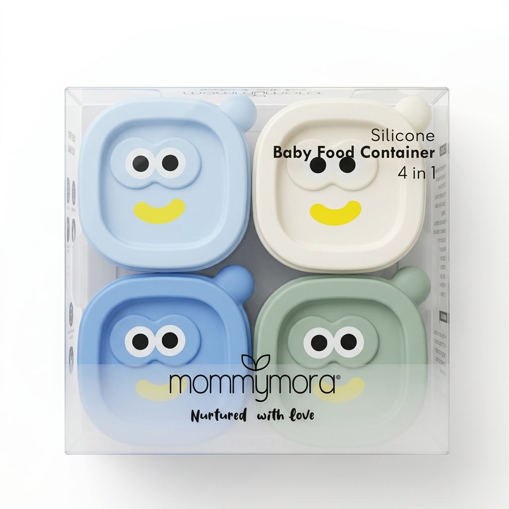 MOMMYMORA SILICONE FOOD CONTIANER 4-IN-1 WITH TRAY