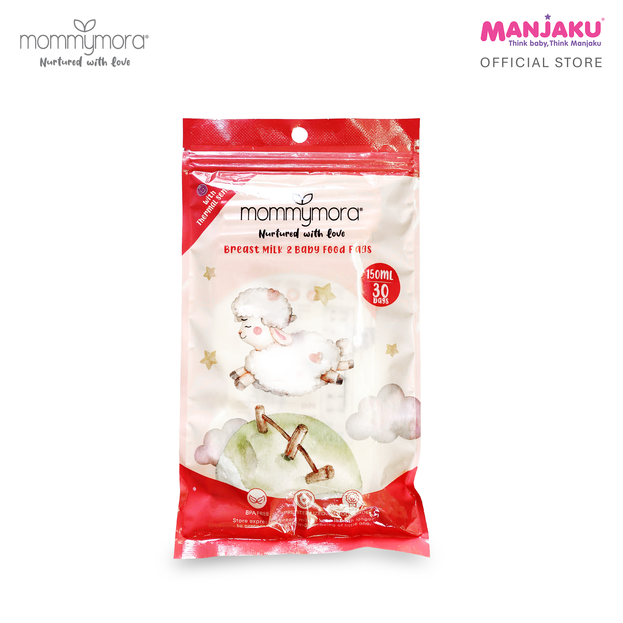 MOMMYMORA MILK STORAGE BAG WITH TEMPERATURE INDICATOR 30 PIEACES PER BAG