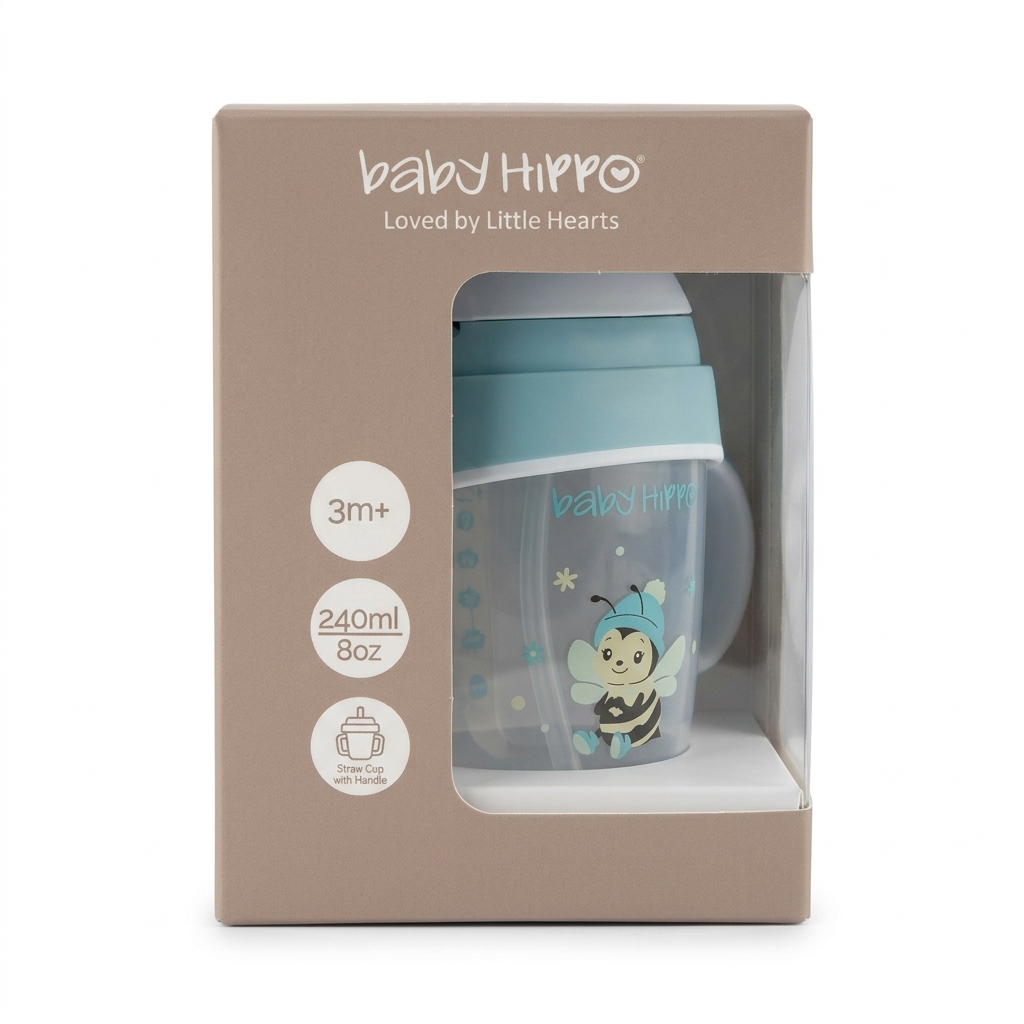 BABY HIPPO BABY SIPPY CUP WITH STRAW