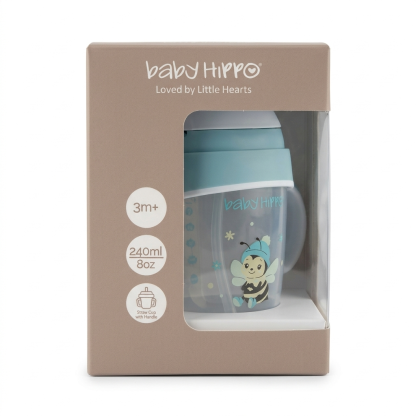 BABY HIPPO BABY SIPPY CUP WITH STRAW