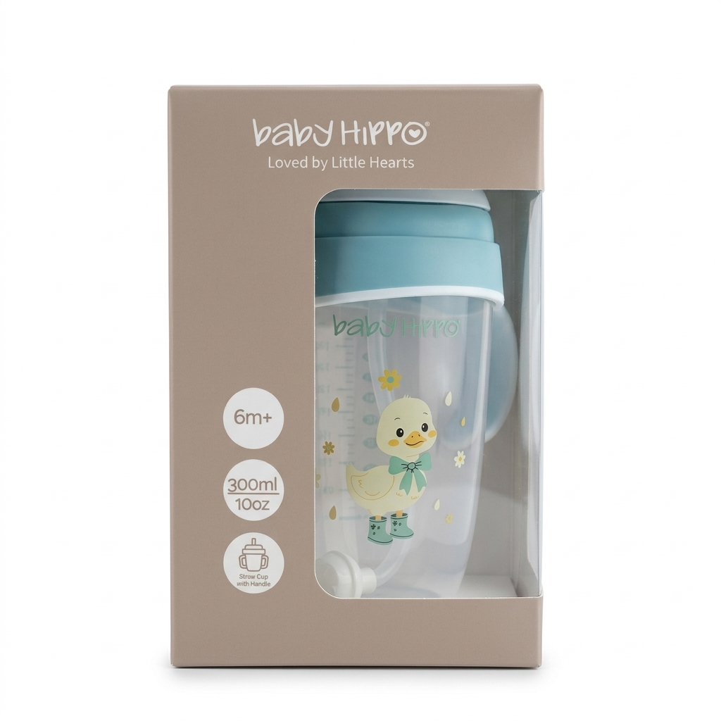 BABY HIPPO BABY SIPPY CUP WITH STRAW