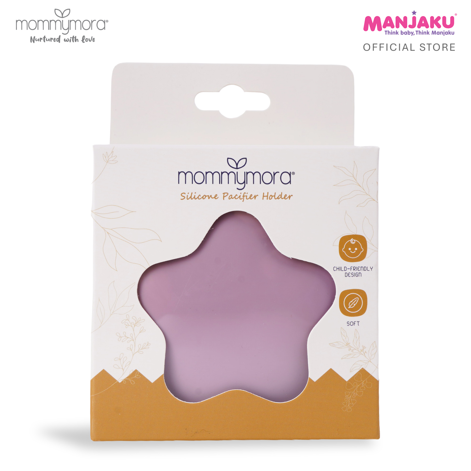 MOMMYMORA SILICONE PACIFIER HOLDER PURPLE