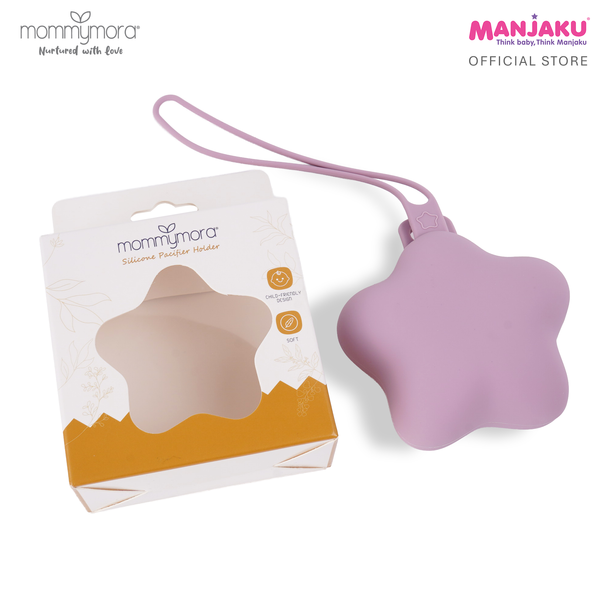 MOMMYMORA SILICONE PACIFIER HOLDER PURPLE