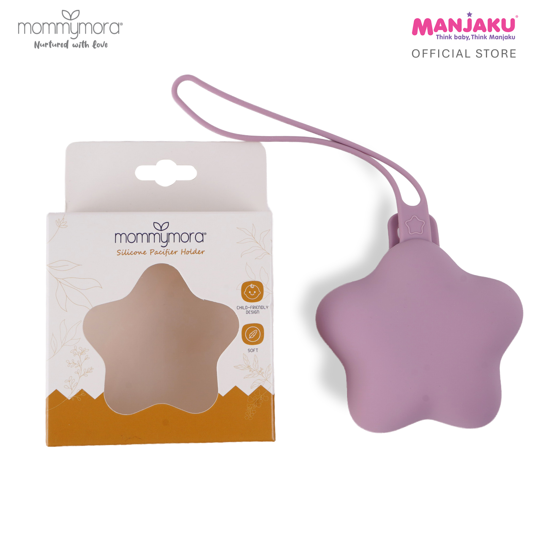MOMMYMORA SILICONE PACIFIER HOLDER PURPLE