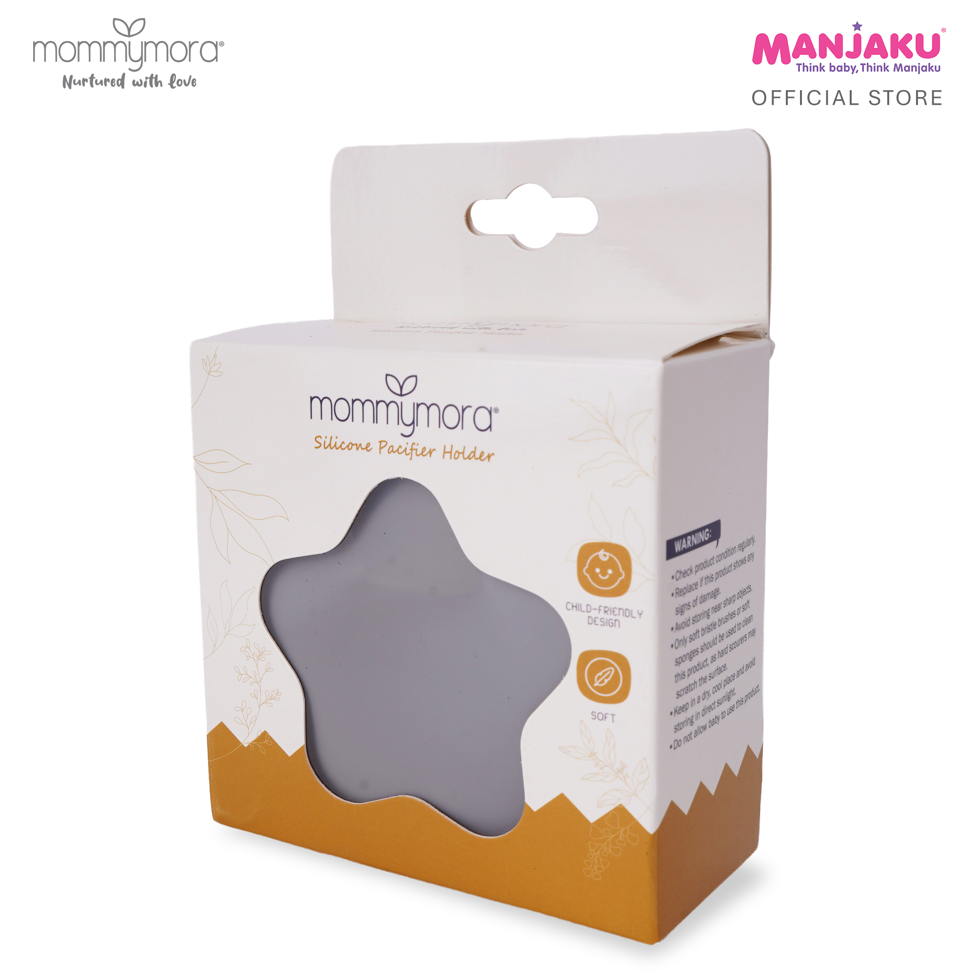 MOMMYMORA SILICONEPACIFIER HOLDER GREY