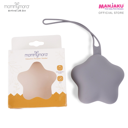 MOMMYMORA SILICONEPACIFIER HOLDER GREY