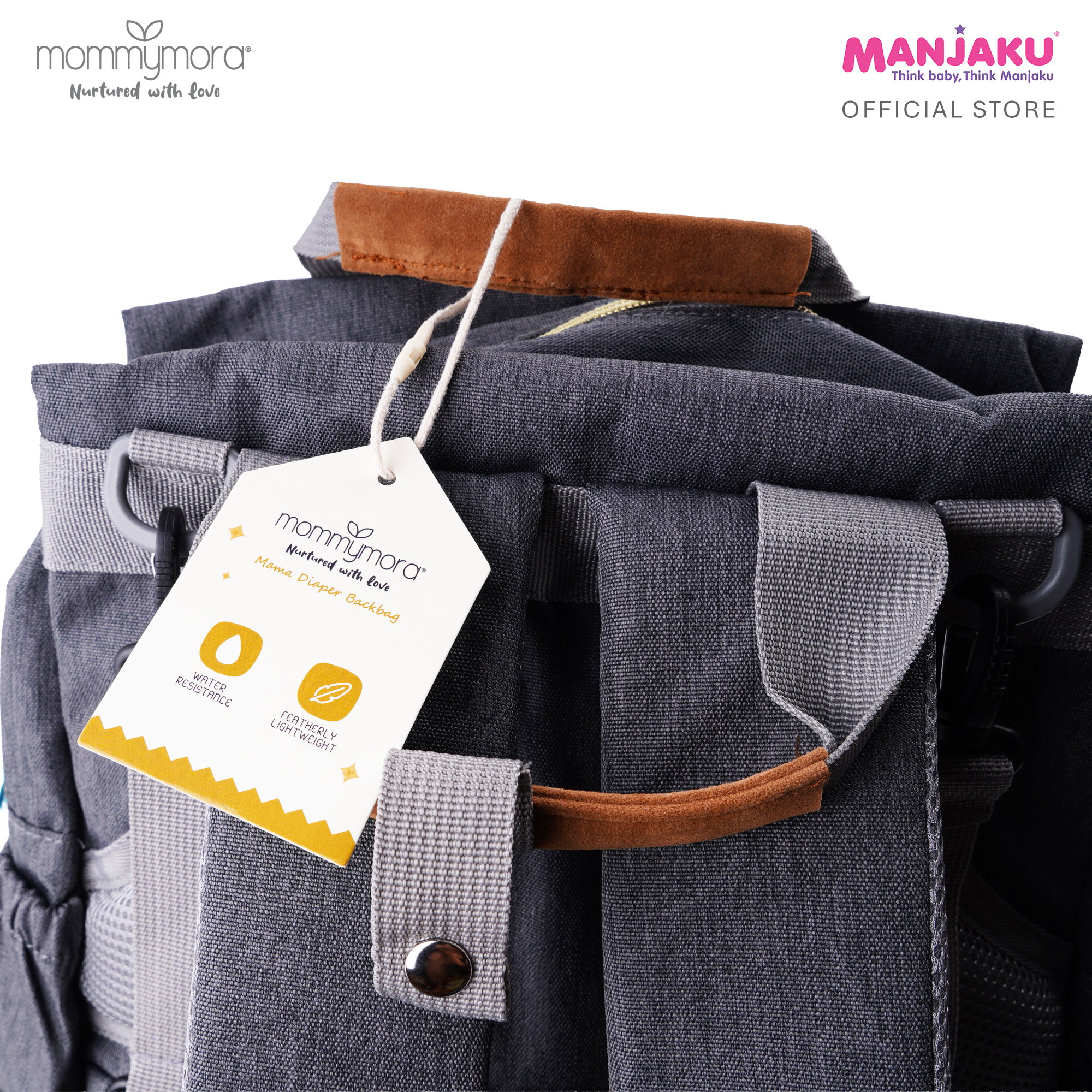MOMMYMORA DIAPER BAG GREY – Manjaku Baby Mall