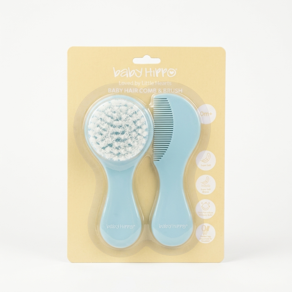 BABY HIPPO BABY HAIR COMB & BRUSH