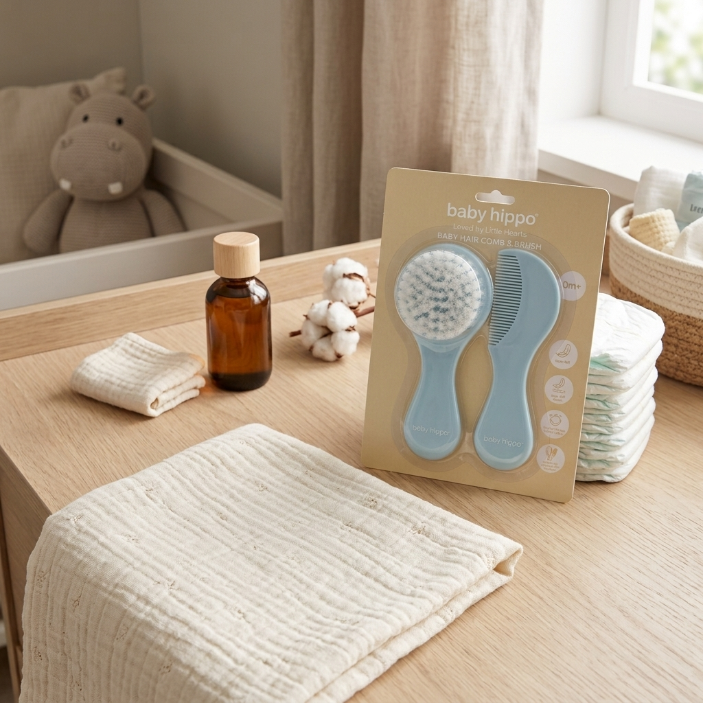 BABY HIPPO BABY HAIR COMB & BRUSH