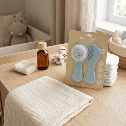 BABY HIPPO BABY HAIR COMB & BRUSH