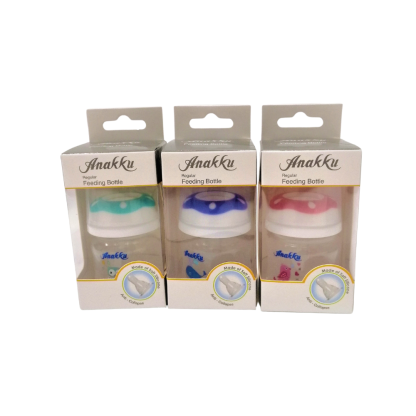 Anakku Feeding Bottle With Anticollapse Teat - 2oz/60ml - Assorted Color