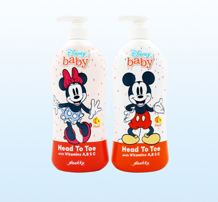 ANAKKU-DISNEY BABY Head to Toe 700ML-ABC PEACH - Assorted Color