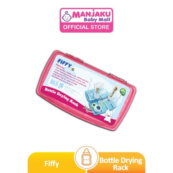 Fiffy Bottle Drying Rack Foldable - Blue/Pink - Assorted Color