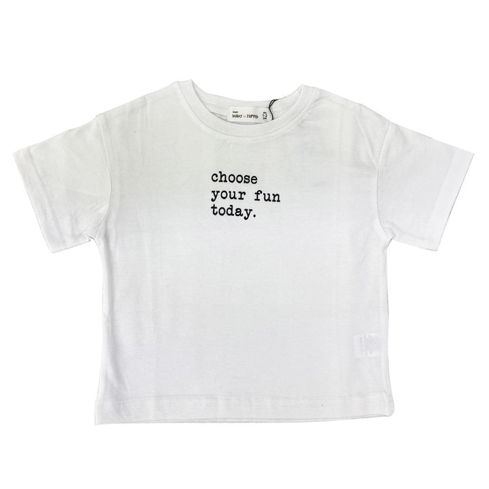 Kemeja-T Baby Hippo Lengan Pendek Tops Kasual (HTT0125-10003 - Choose your fun today )