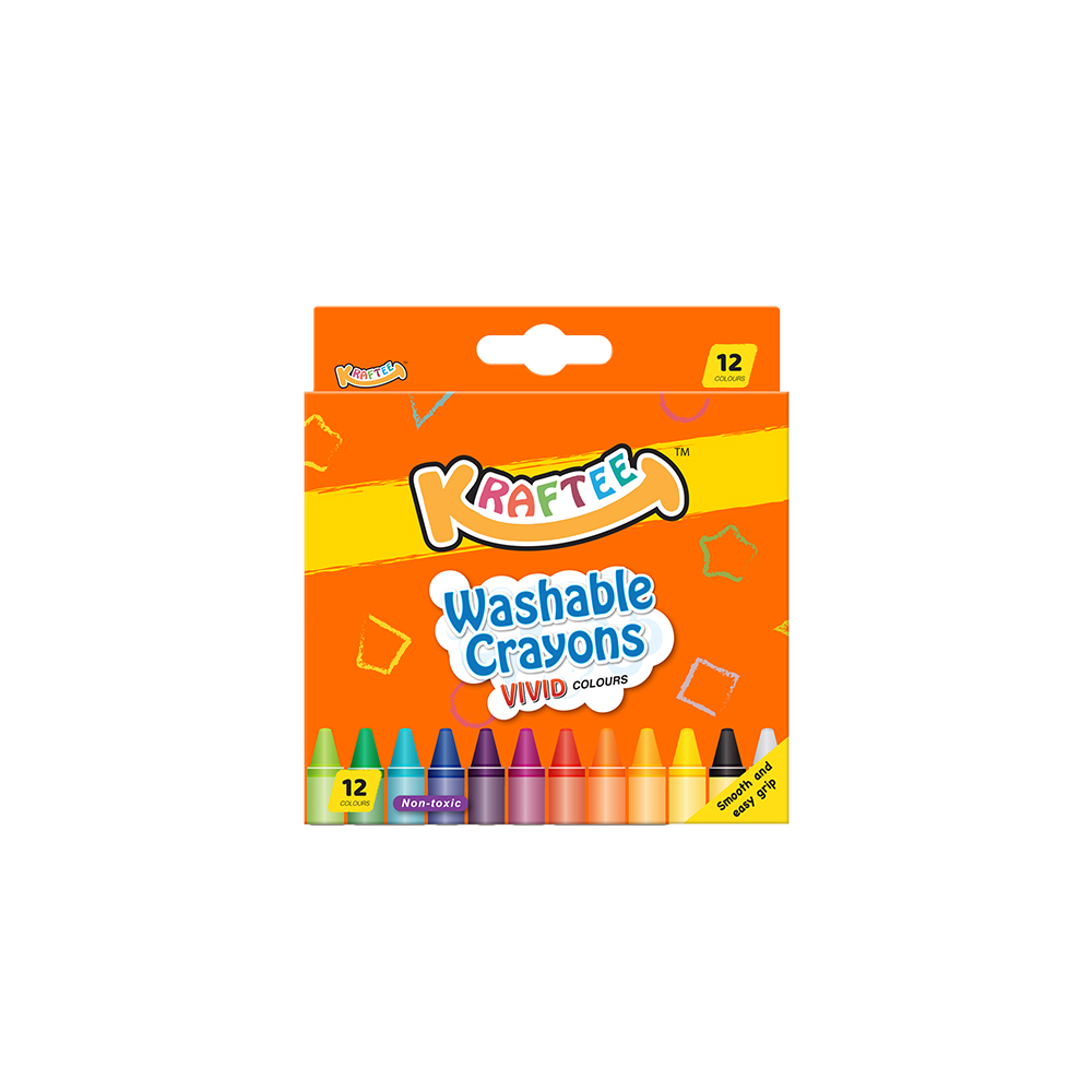 KRAFTEE 12CT WASHABLE CRAYONS