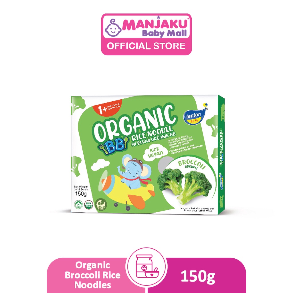 Tenten Organic BB rice Noodle 150g - Broccoli