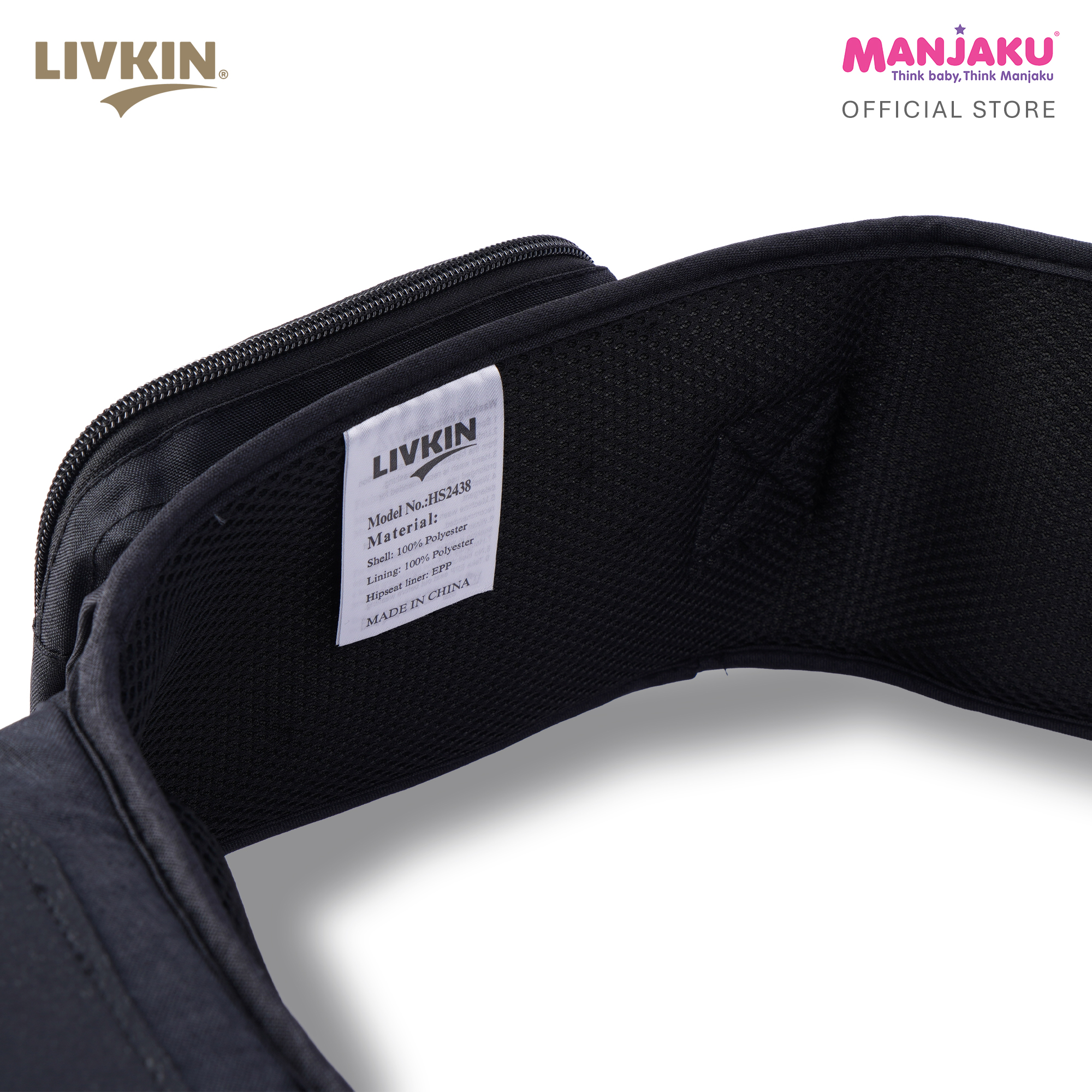 LIVKIN HS2438 HIPSEAT BABY CARRIER LIGHT GREY / BLACK