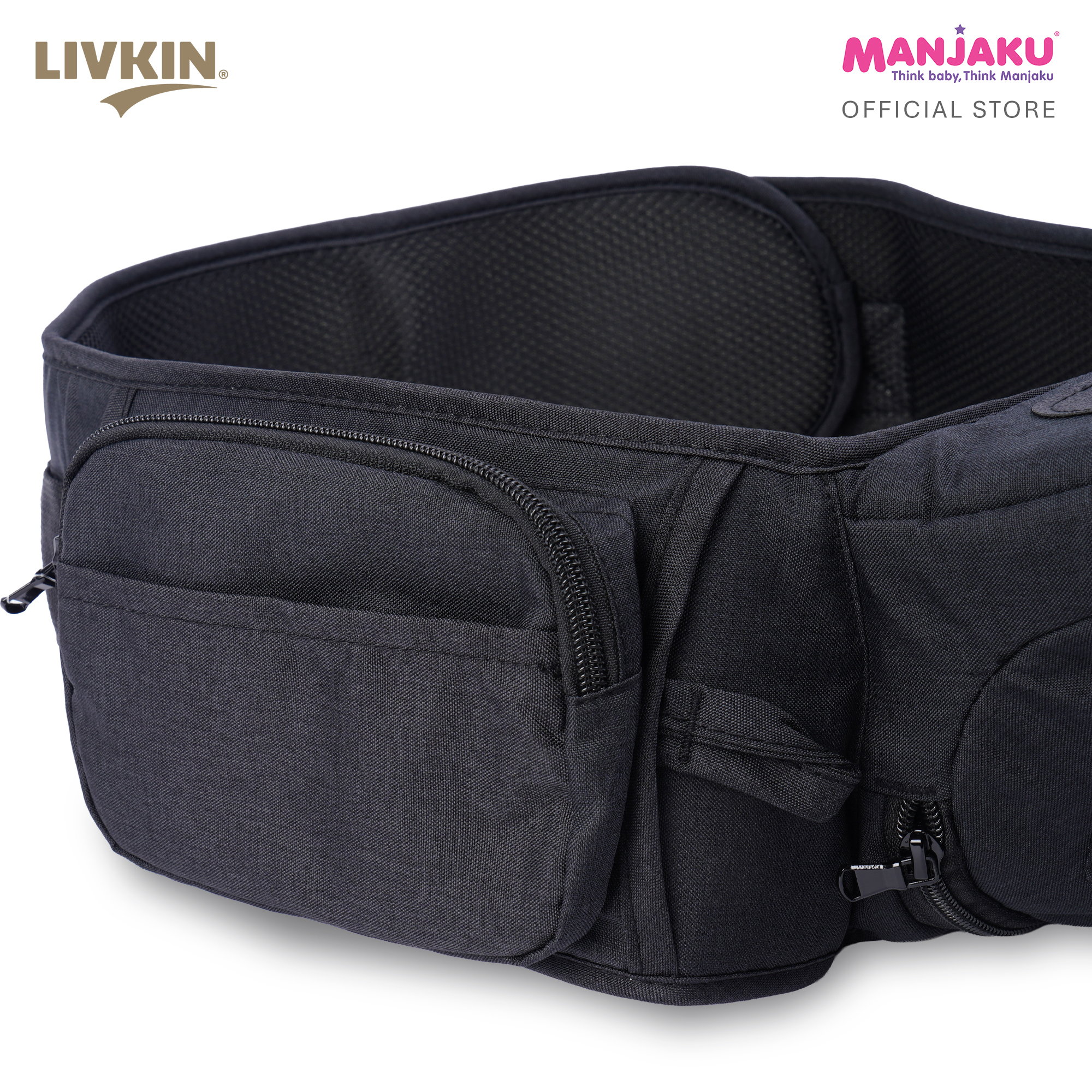LIVKIN HS2438 HIPSEAT BABY CARRIER LIGHT GREY / BLACK