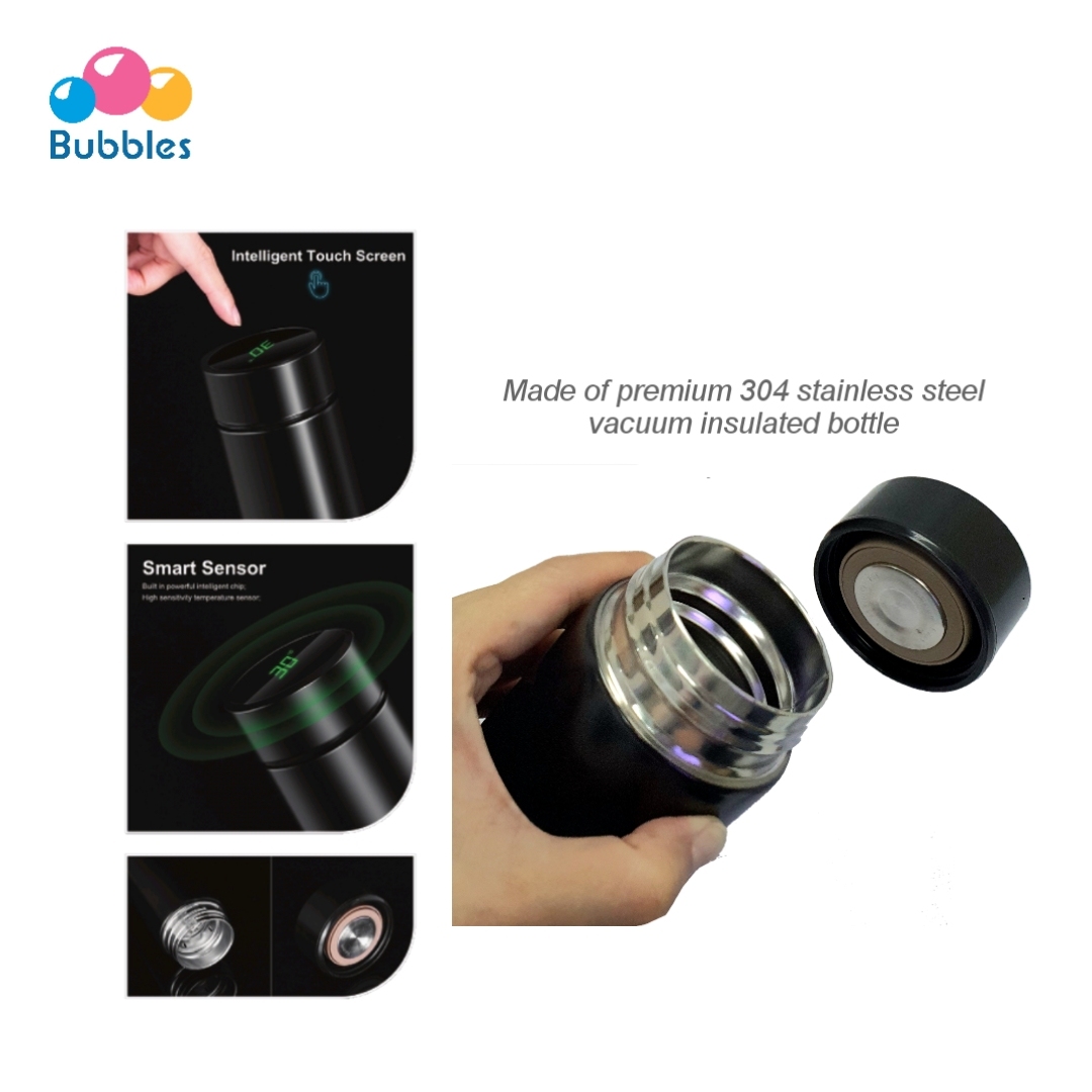 Bubbles Togo Temperature Sensor Executive Flask (Black) 450ml