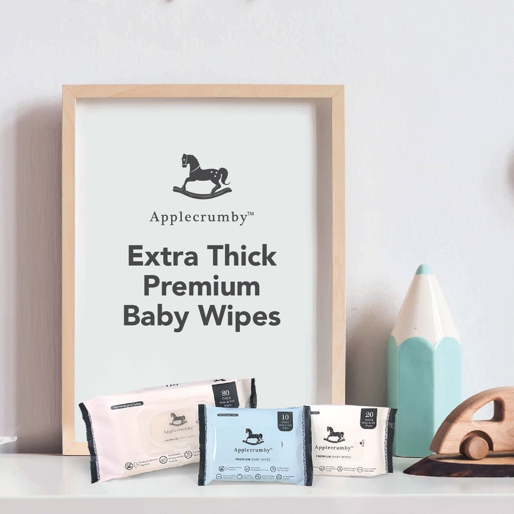 Applecrumby Extra Thick Honey Baby Wipes 2x80s