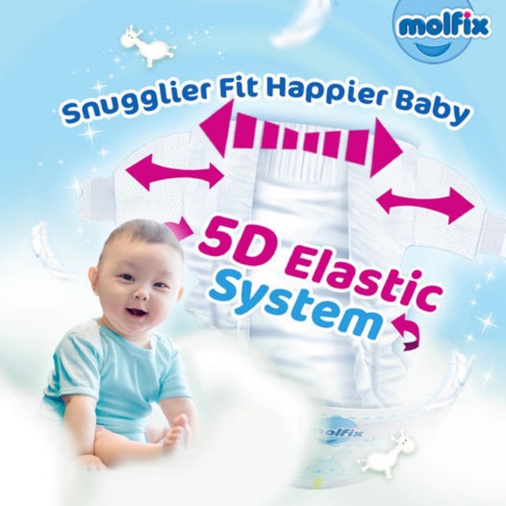 Molfix Extra Dry Tape Diaper Super Jumbo Pack (NB60)