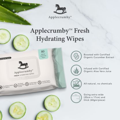 Applecrumby Fresh Hydrating Wipes 2x80s