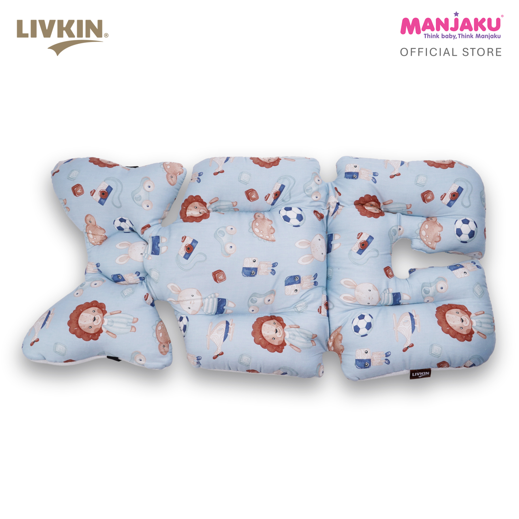 LIVKIN BABY STROLLER SEAT CUSHION BLUE / PINK
