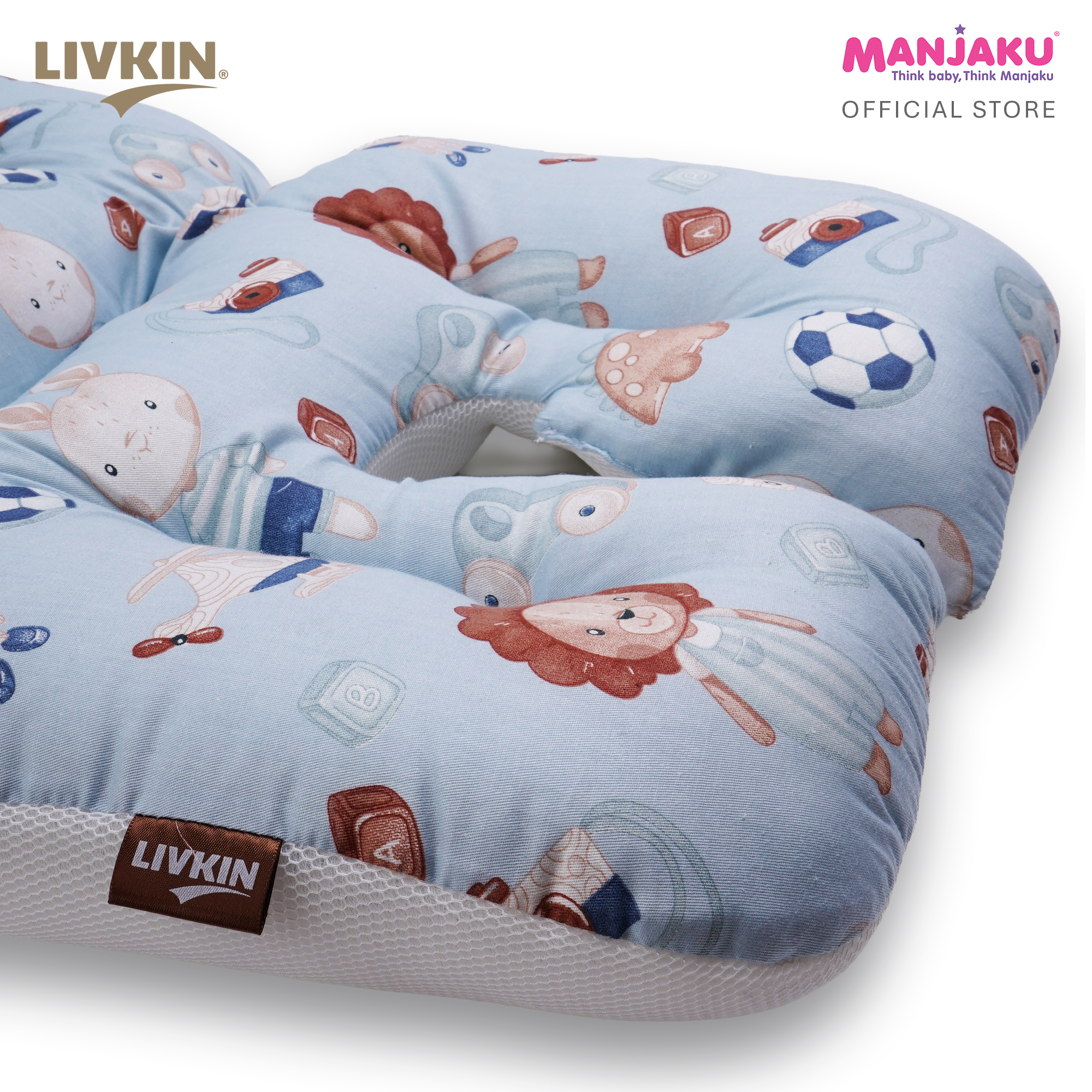 LIVKIN BABY STROLLER SEAT CUSHION BLUE / PINK