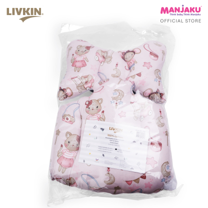 LIVKIN BABY STROLLER SEAT CUSHION BLUE / PINK