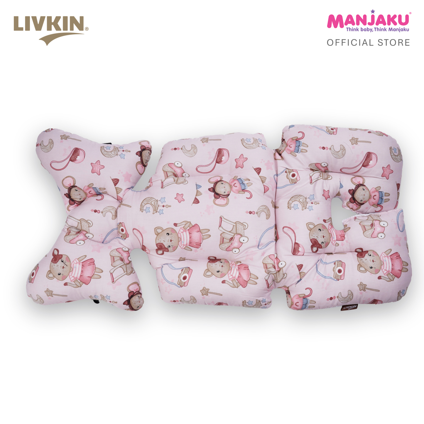 LIVKIN BABY STROLLER SEAT CUSHION BLUE / PINK