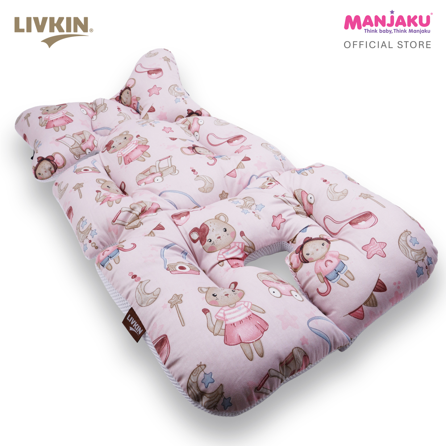 LIVKIN BABY STROLLER SEAT CUSHION BLUE / PINK