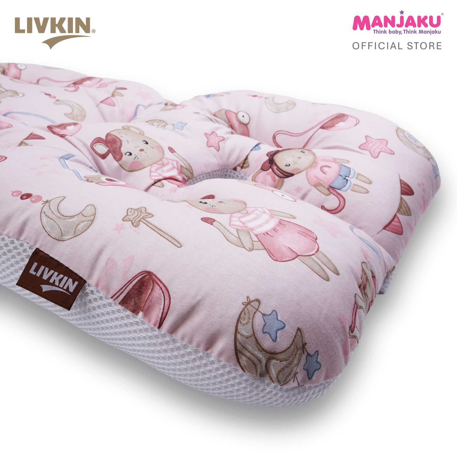 LIVKIN BABY STROLLER SEAT CUSHION BLUE / PINK