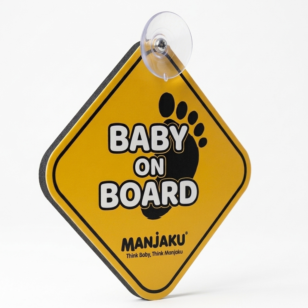 MANJAKU BABY ON BOARD CAR SAFETY SIGN WITH SUCTION