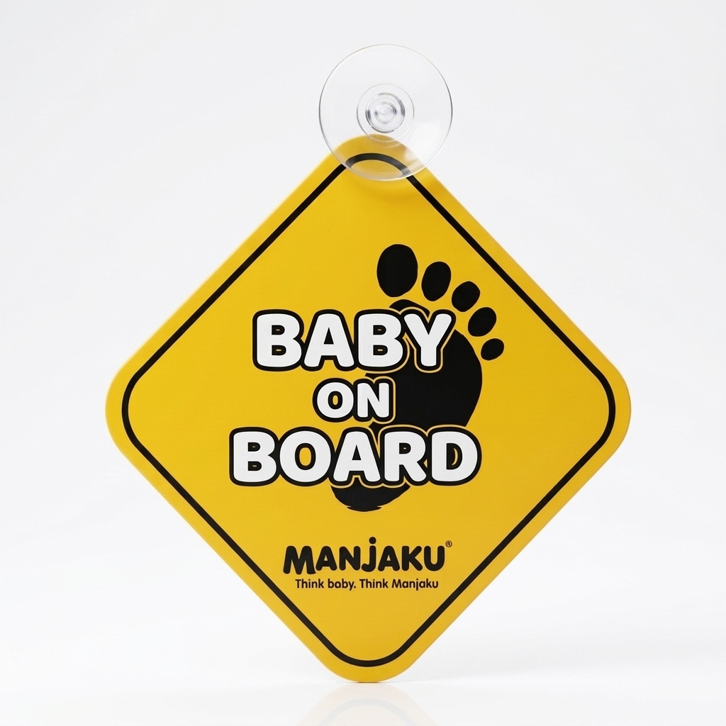 MANJAKU BABY ON BOARD CAR SAFETY SIGN WITH SUCTION