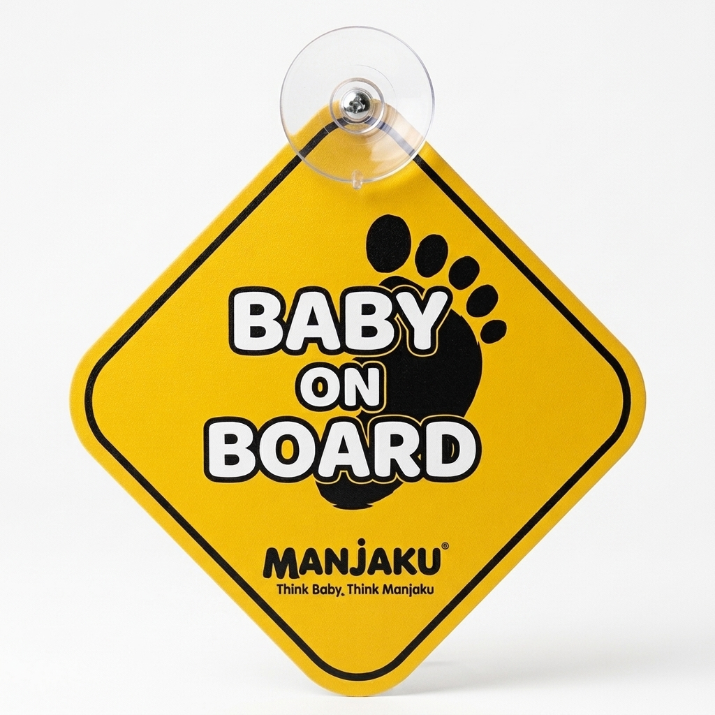 MANJAKU BABY ON BOARD CAR SAFETY SIGN WITH SUCTION
