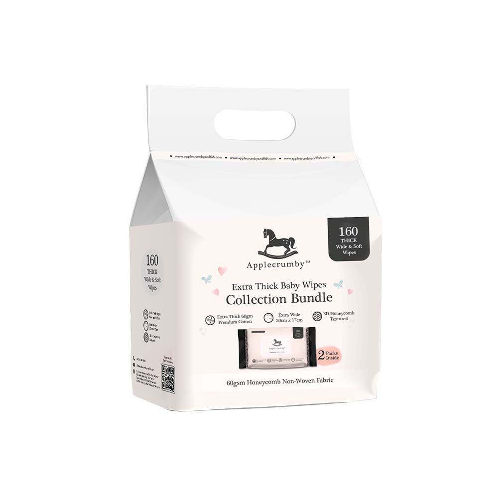 Applecrumby Extra Thick Honey Baby Wipes 2x80s