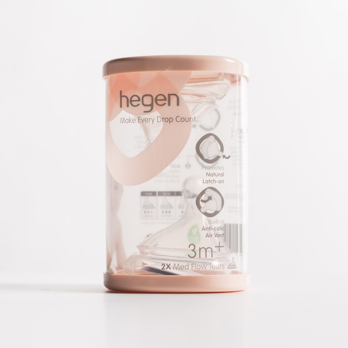 Hegen Anti-Colic Teat - Medium Flow 2' (Model: 12202205)
