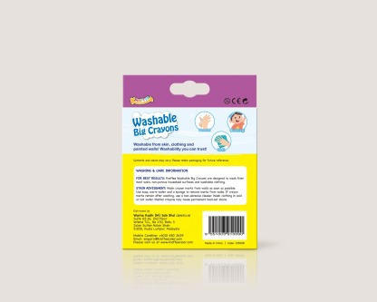 KRAFTEE 8CT WASHABLE BIG CRAYONS FOR LITTLE HANDS