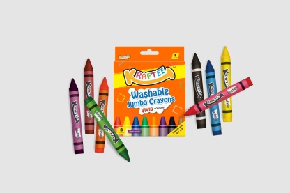 KRAFTEE 8CT WASHABLE JUMBO CRAYONS