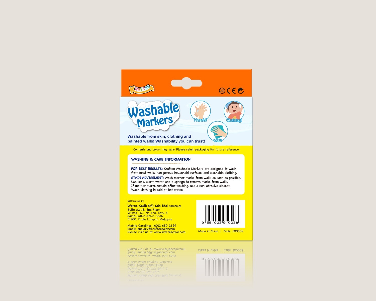 KRAFTEE 8CT WASHABLE MARKERS