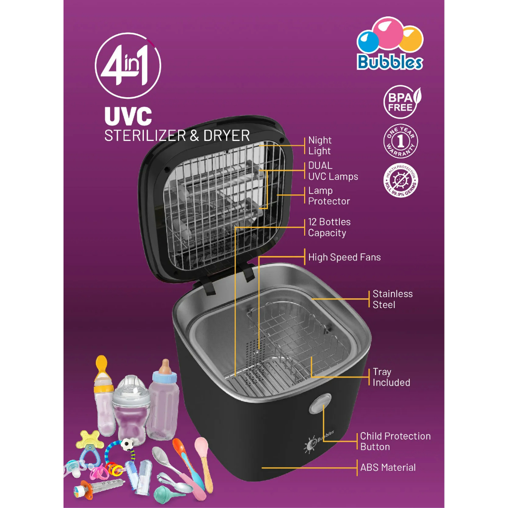 Bubbles (BUE2005) 4 In 1 UVC Sterilizer & Dryer