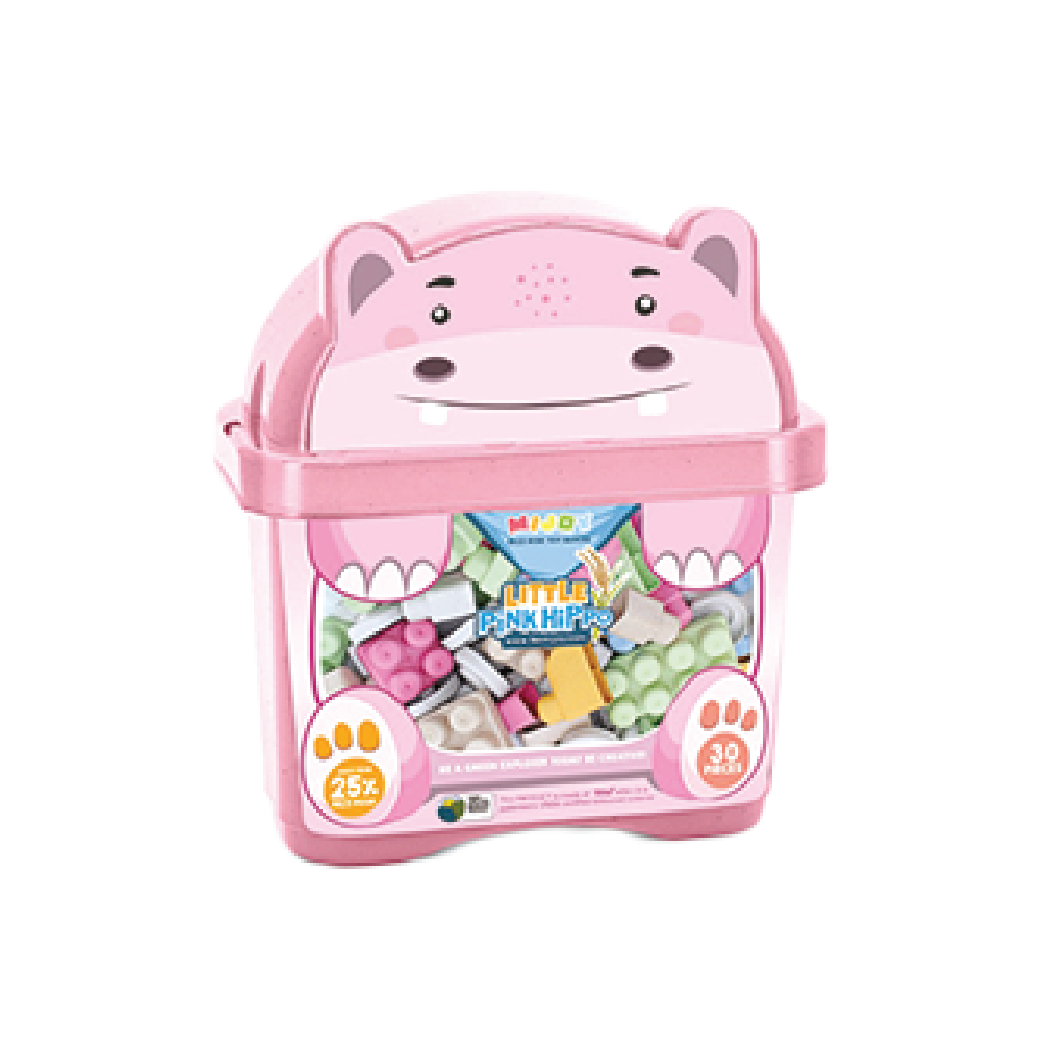 Sunta MIJOY Rice Husk Toy Blocks with Storage Box (Polar Bear/ Pink Hippo/ Tiger/ Elephant)