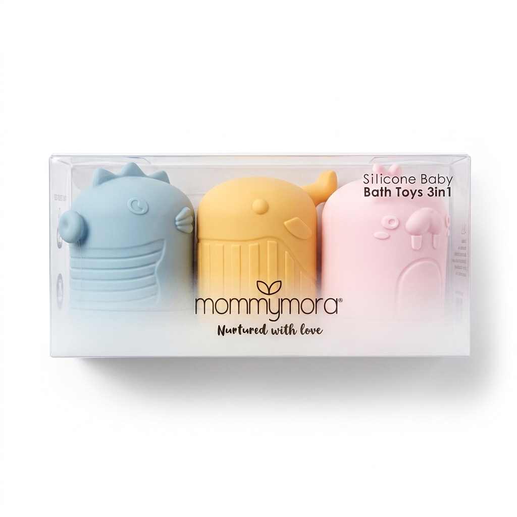 MOMMYMORA SILICONE BABY BATH TOYS 3-IN-1